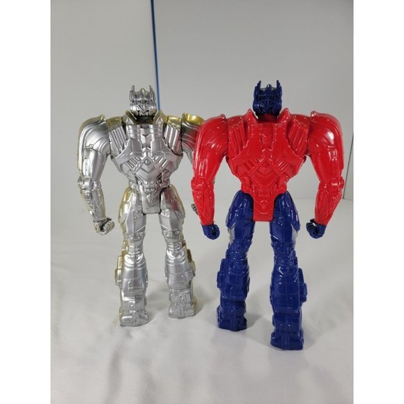 2 TRANSFORMERS Age Of Extinction OPTIMUS PRIME 12" SILVER Knight 2013 Hasbro - Picture 4 of 8